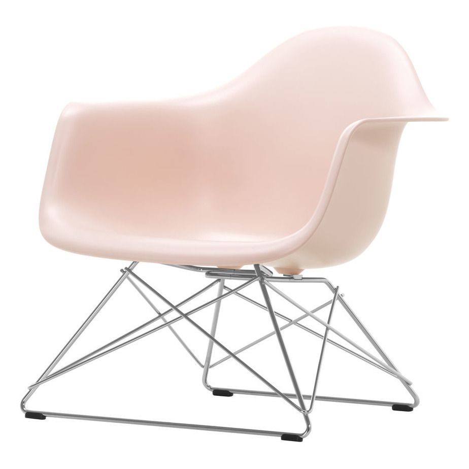 Vitra - Fauteuil LAR Plastic -piètement chromé - Charles & Ray Eames - Rose tendre