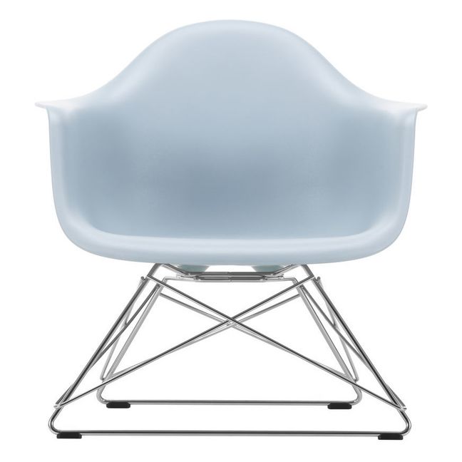 Sillón LAR Plastic -base cromada - Charles & Ray Eames Gris azulado