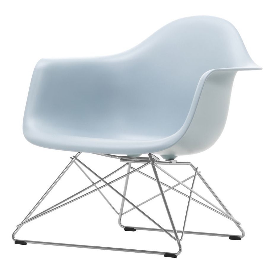 Vitra - Fauteuil LAR Plastic -piètement chromé - Charles & Ray Eames - Gris bleuté
