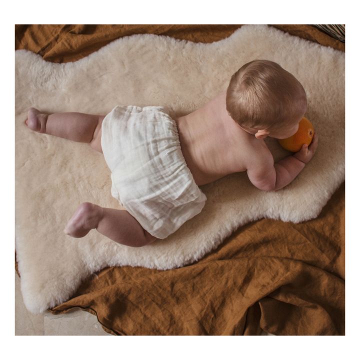 Peau De Mouton Poil Court 98x62 Cm Milk Binibamba Design Bebe