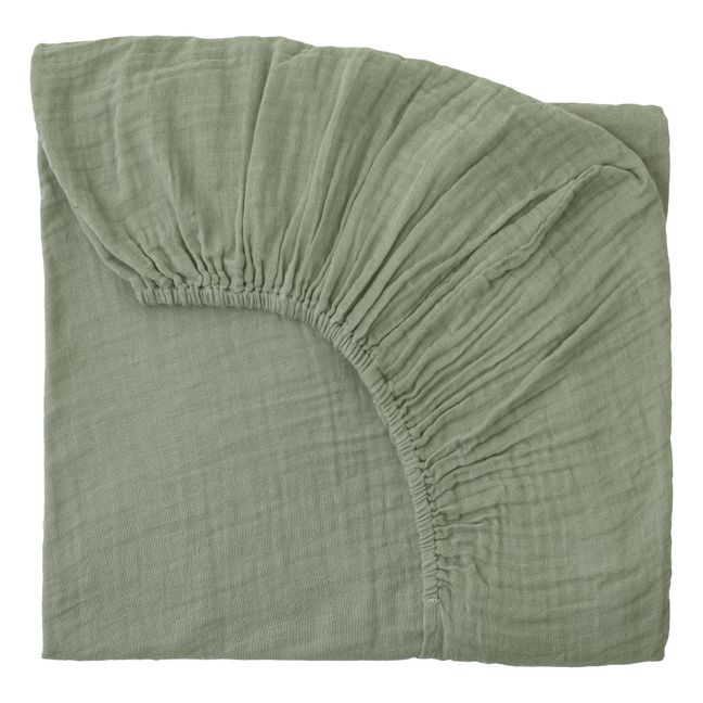 Organic Cotton Fitted Sheet | Sage Green S049