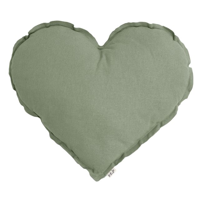 Cojín Corazón de algodón orgánico | Sage Green S049