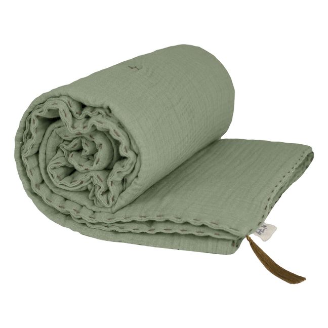 Padded Organic Cotton Blanket Sage Green S049
