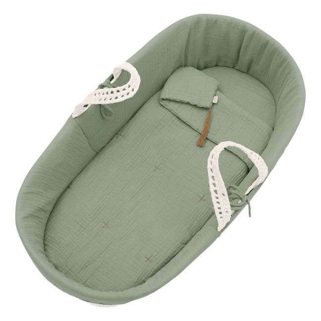Ropa para capazo de algodón biológico | Sage Green S049