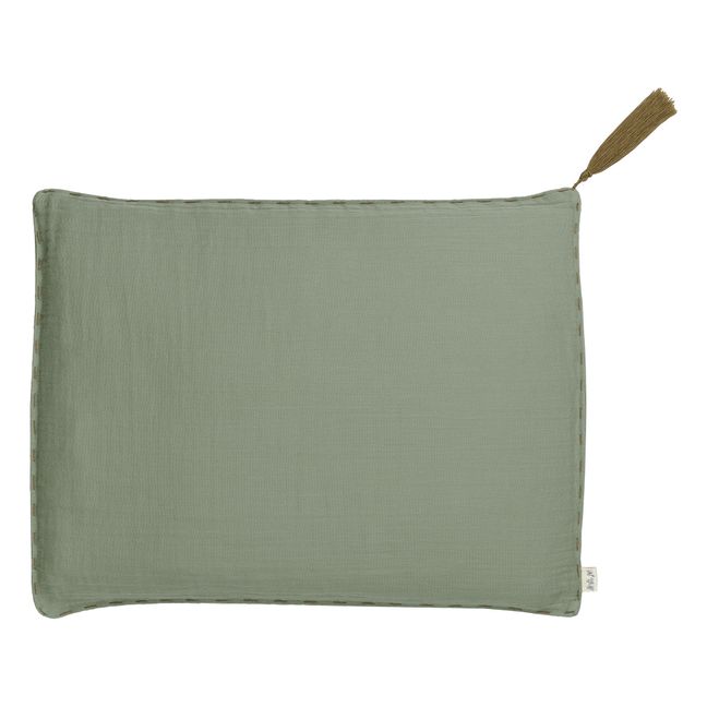 Rectangular Organic Cotton Cushion Sage Green S049