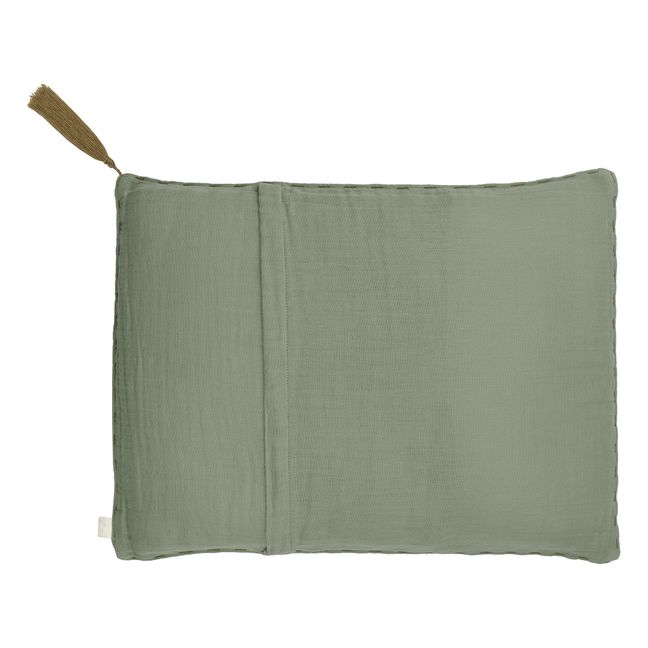 Rectangular Organic Cotton Cushion Sage Green S049