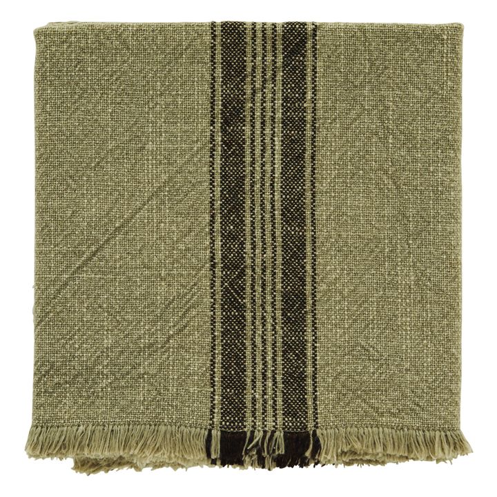 Striped Tea Towel | Khaki- Product image n°0