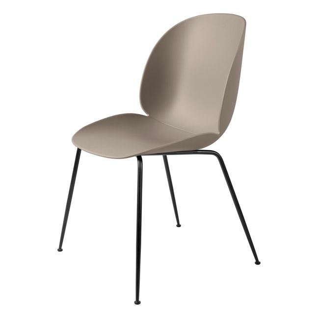 Ungepolsterter Stuhl Beetle, schwarzes Gestell - GamFratesi | Beige