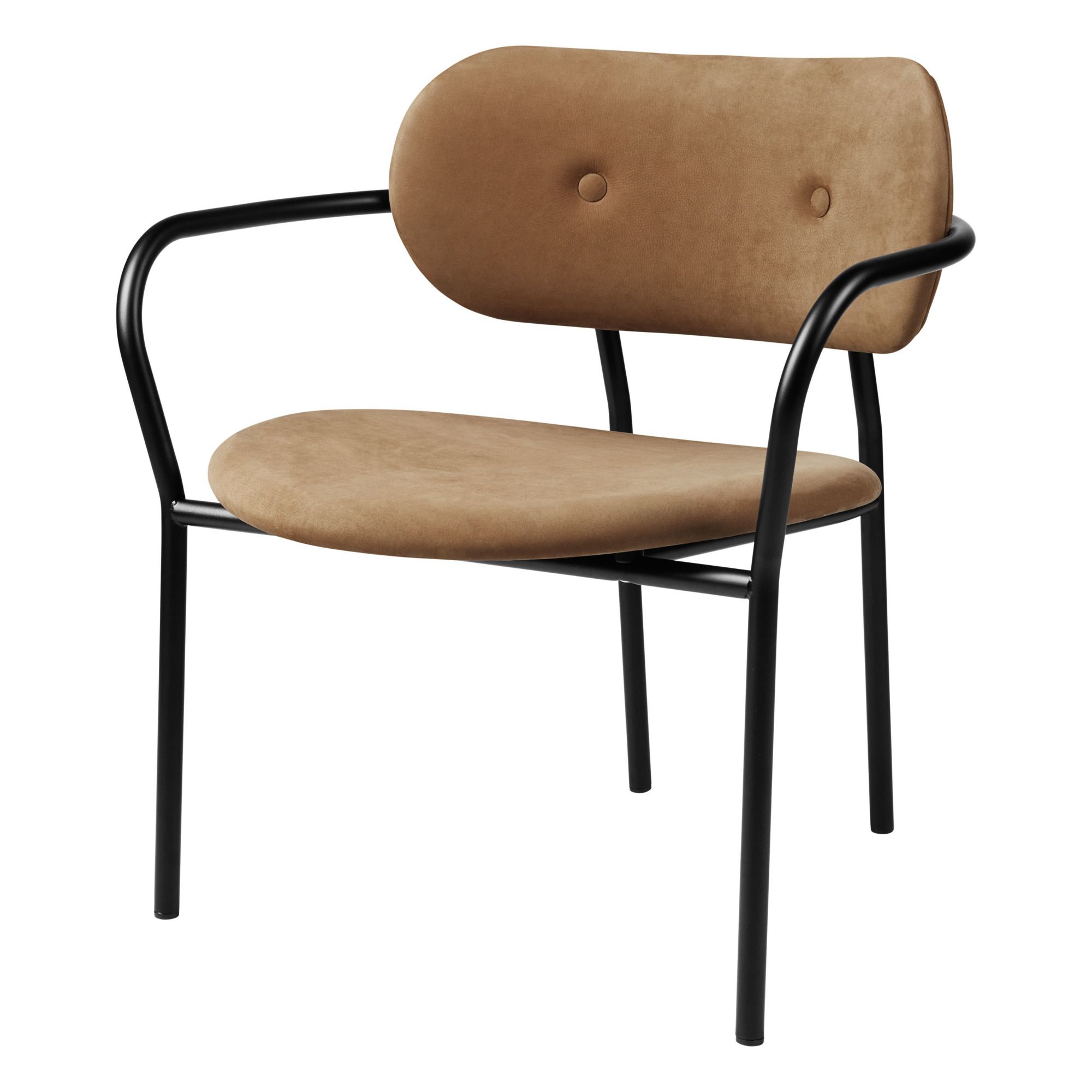 Gubi - Fauteuil Coco lounge en cuir - Camel