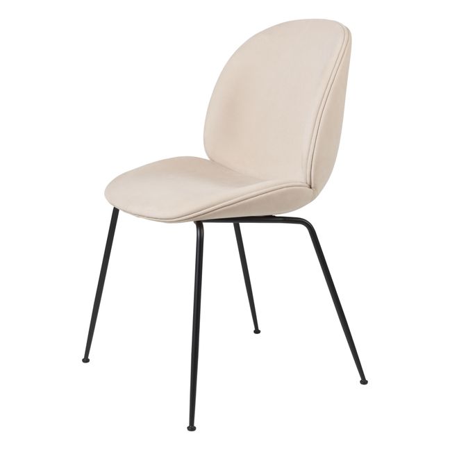GamFratesi Upholstered Beetle Chair + Black Base  Beige