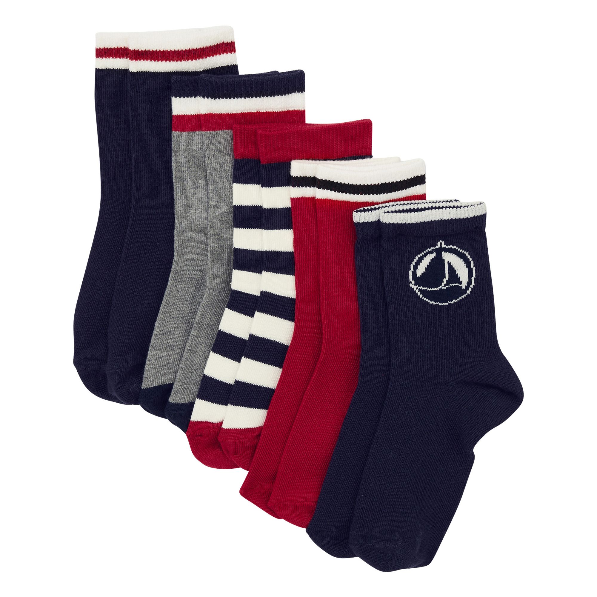 Petit Bateau - Lot de 5 Chaussettes Rayures - Garçon - Gris