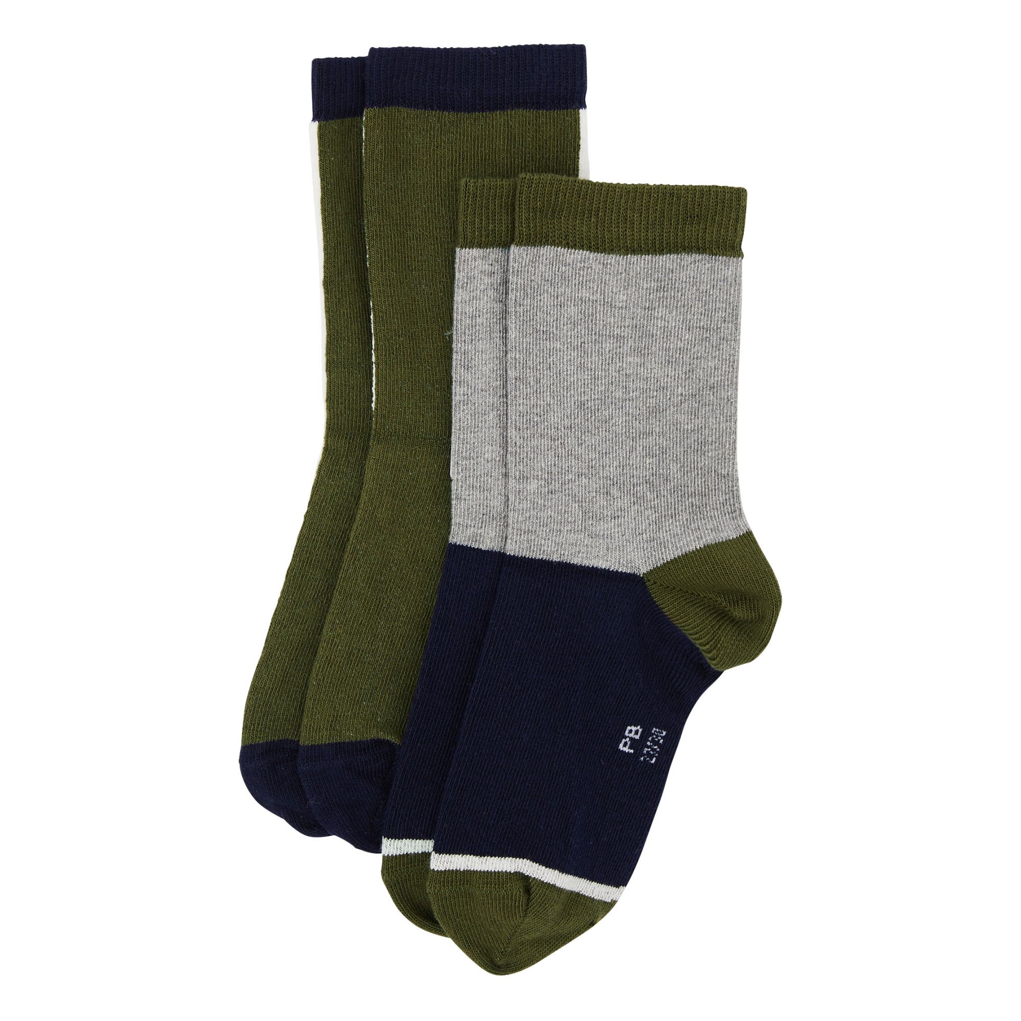 Petit Bateau - Lot de 2 Chaussettes Military - Garçon - Gris