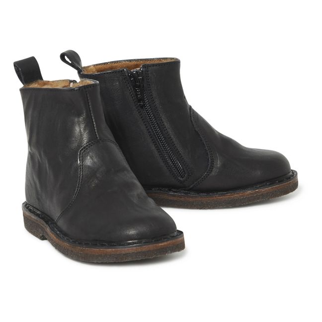 Boots Zippées Fourrées Noir