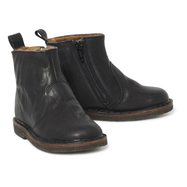 Fur Zip-up Boots | Black- Product image n°1