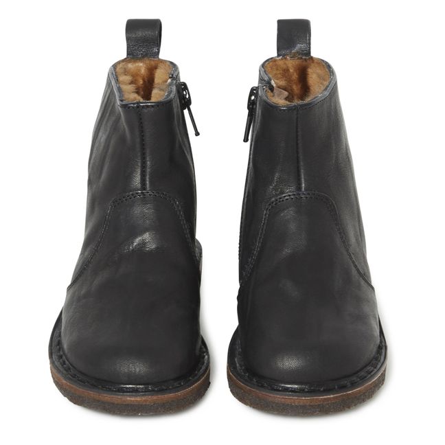 Fur Zip-up Boots | Black