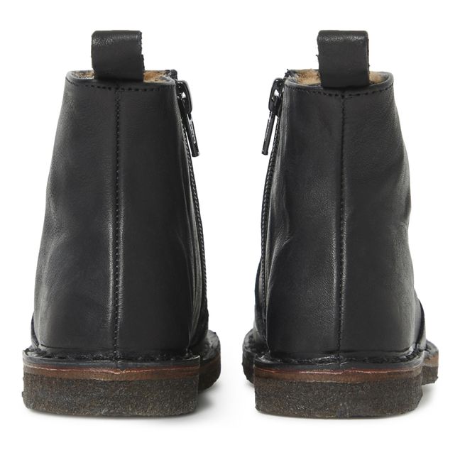 Fur Zip-up Boots | Black