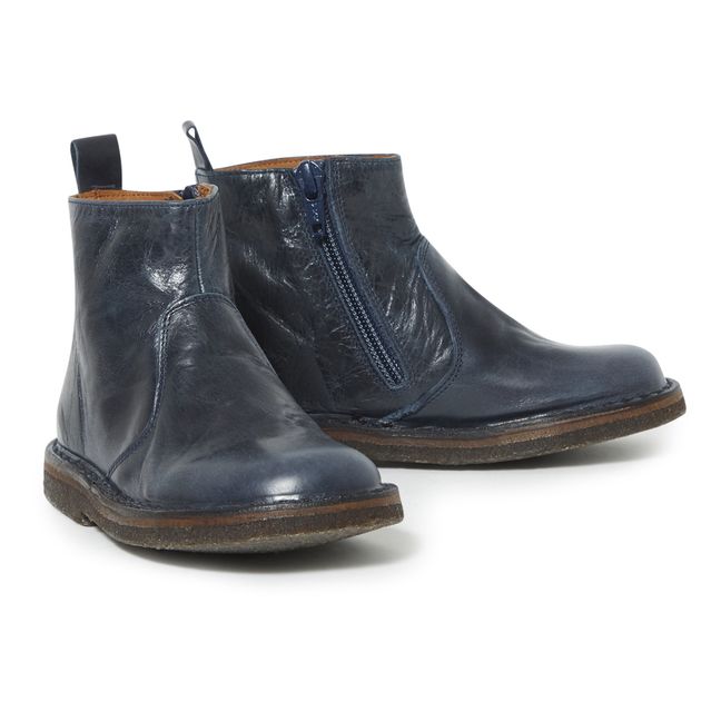 Zip-up Boots | Navy blue