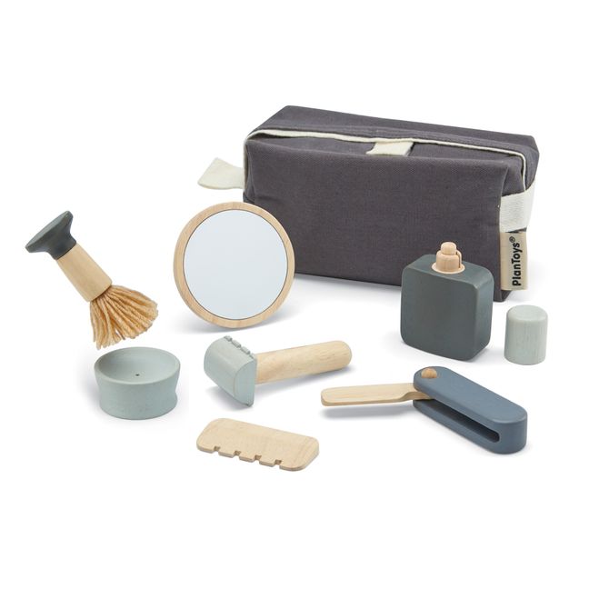 Rubber Wood Shaving Kit Toy | Blue