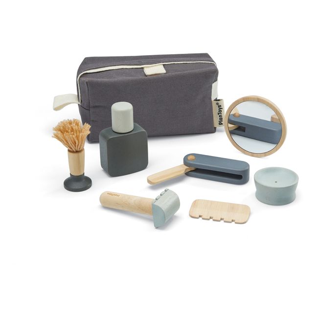 Rubber Wood Shaving Kit Toy Blue