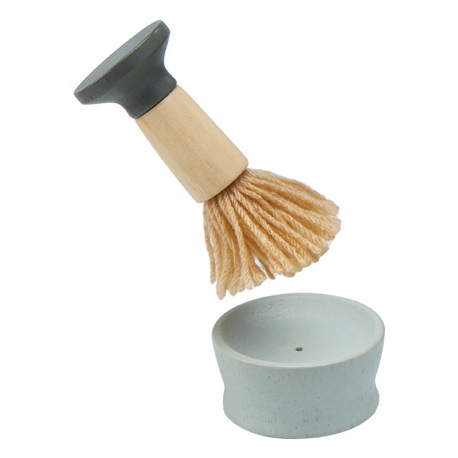 Mon set de rasage en bois d'hévéa | Bleu