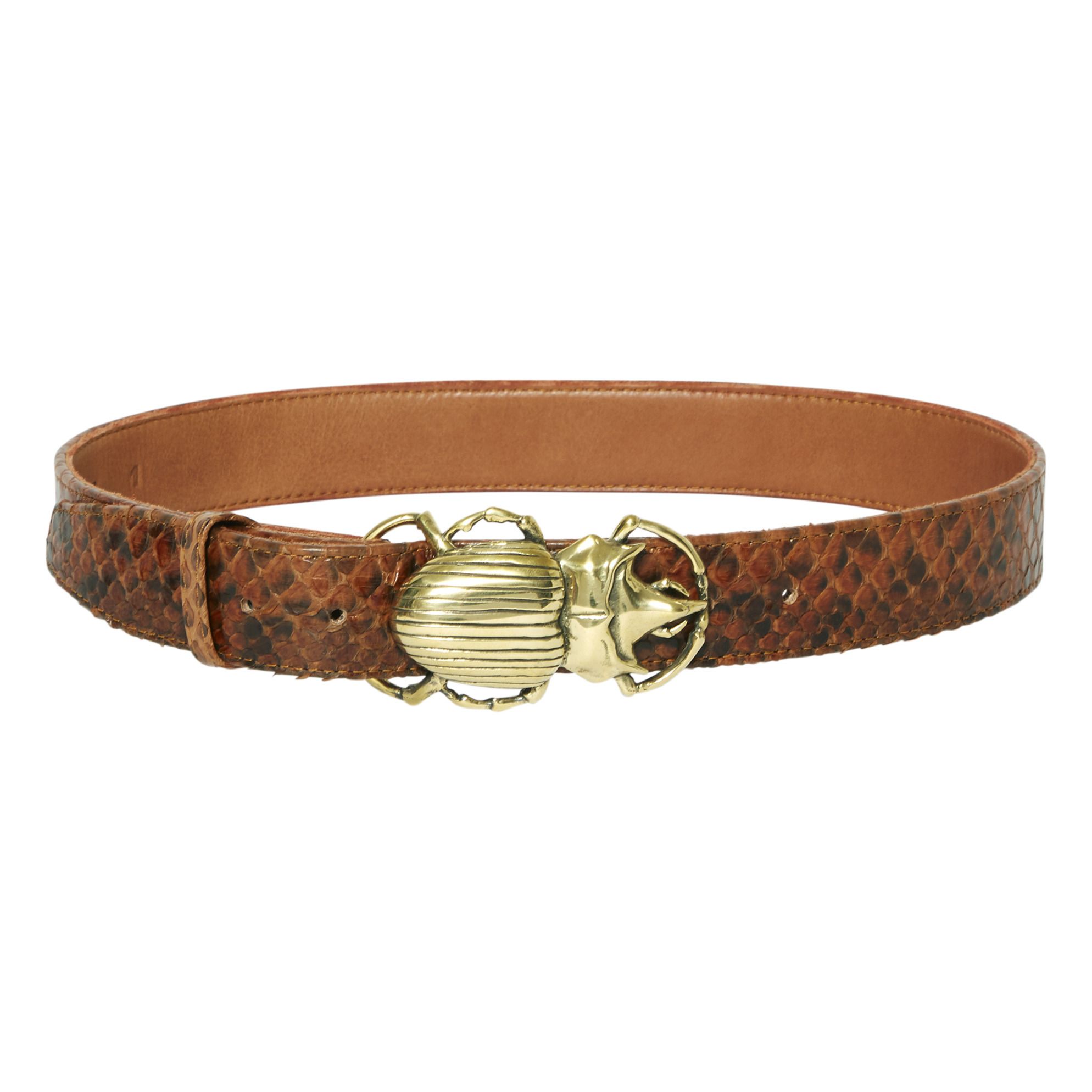 Claris Virot - Ceinture Beetle Python - Femme - Marron