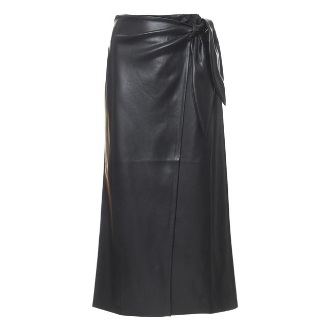 Amas Vegan Leather Skirt Black