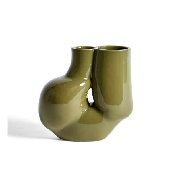 Vase W&S en grès | Vert olive
