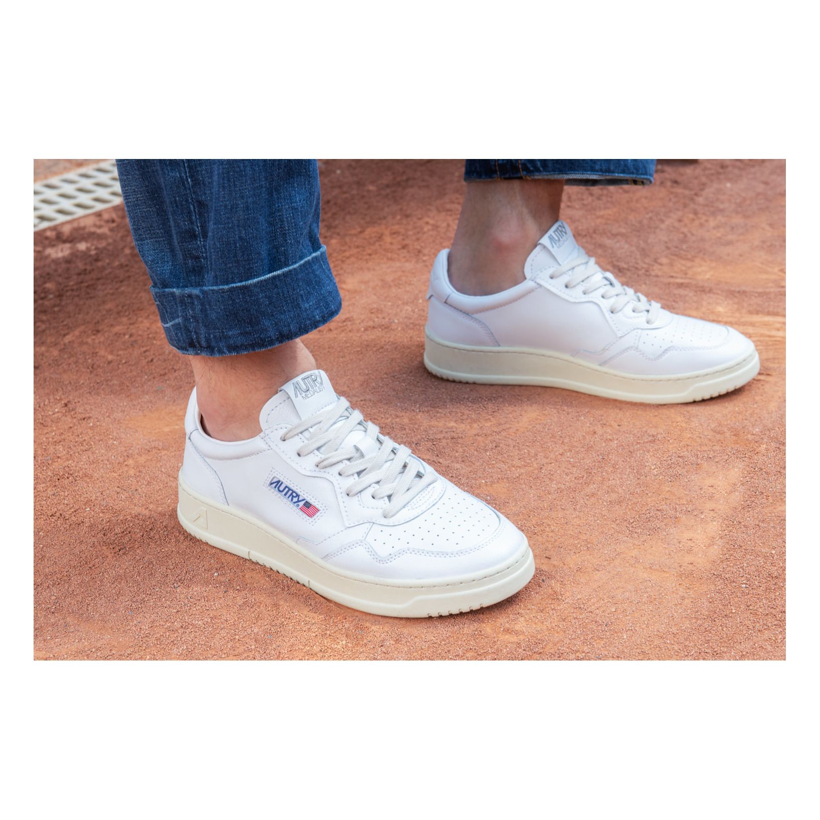 autry low sneakers in white leather and suede