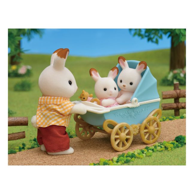 Hasenzwillinge Chocolat und Doppelkinderwagen