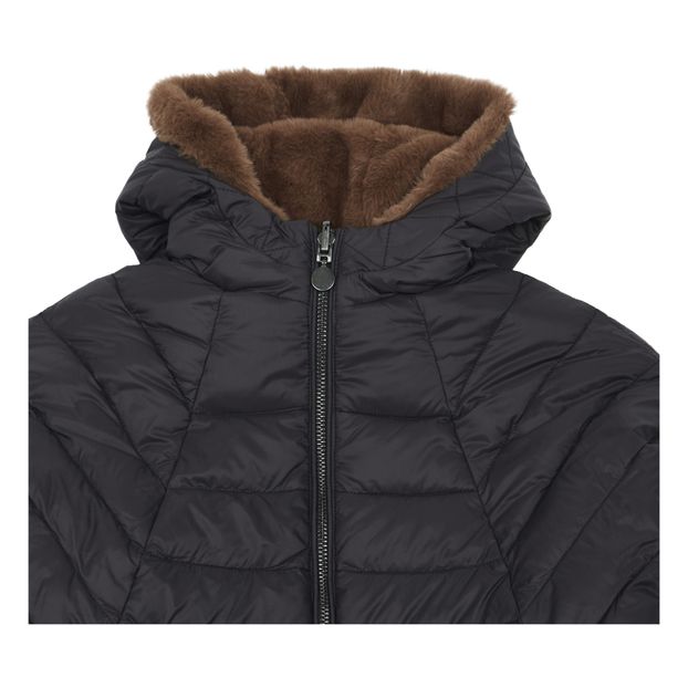 fur lined down coat