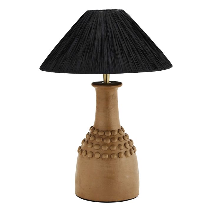Lámpara de mesa - base de terracota y pantalla de rafia- Imagen del producto n°0