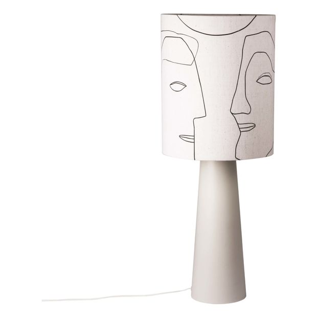 Abat-jour cylindre Visage en lin-product