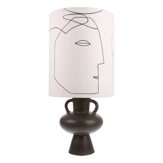 Abat-jour cylindre Visage en lin-product