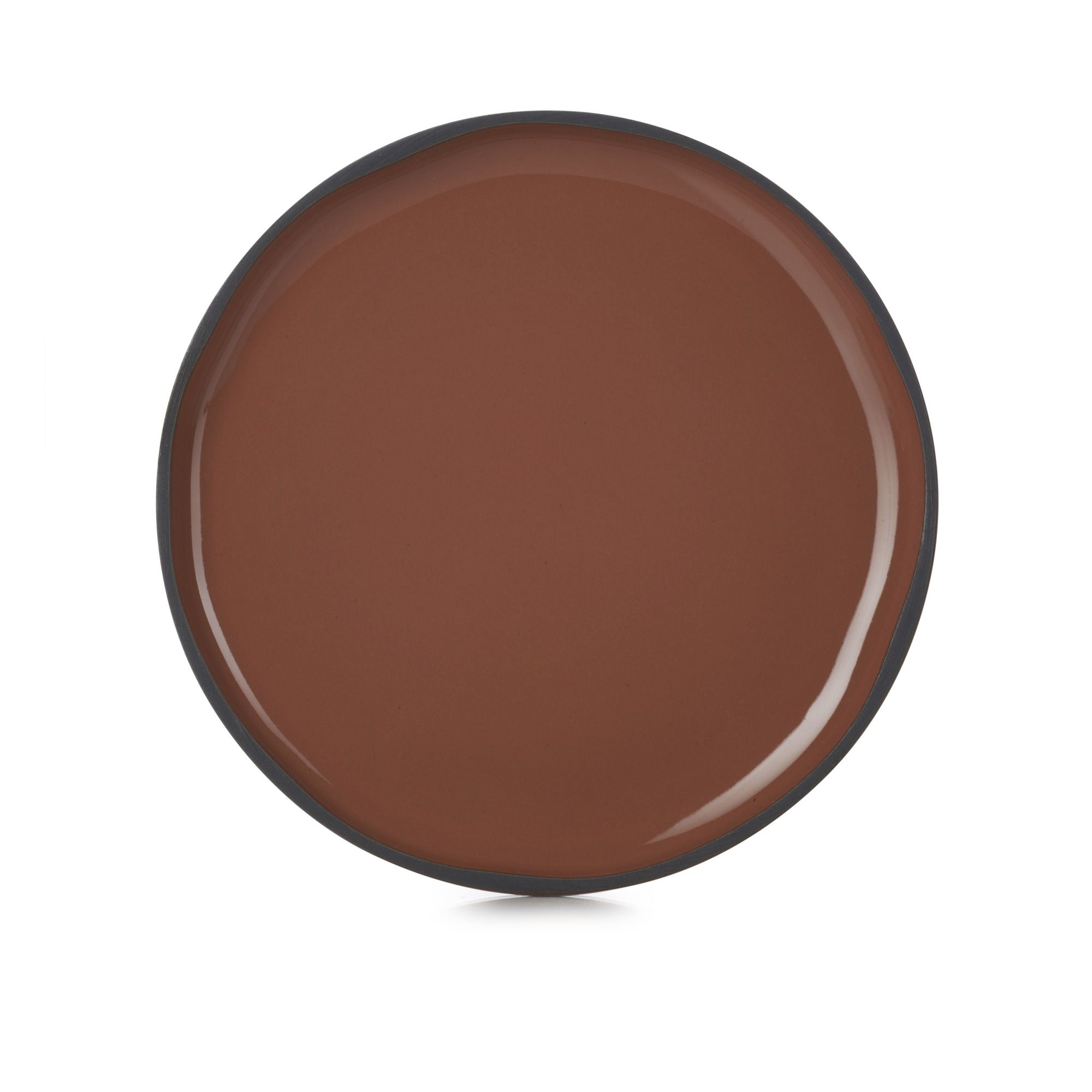 Revol - Assiette Caractère en porcelaine 21 cm - Set de 4 - Cannelle