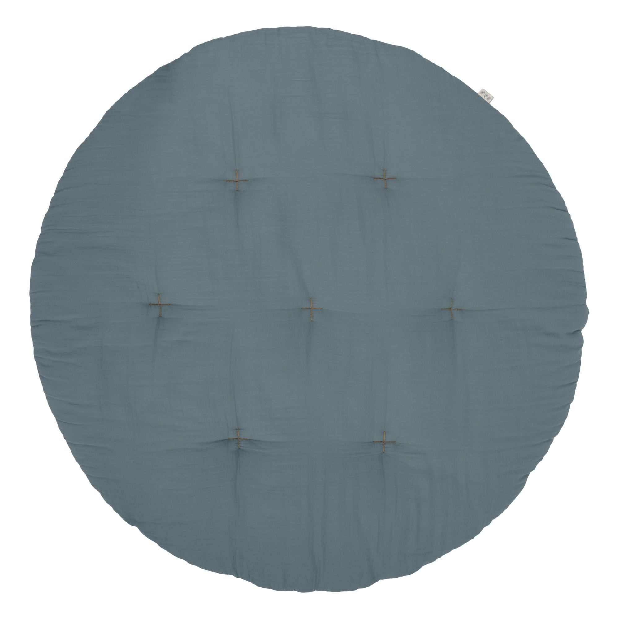 Round Organic Cotton Futon Rug Ice Blue S032- Product image n°0
