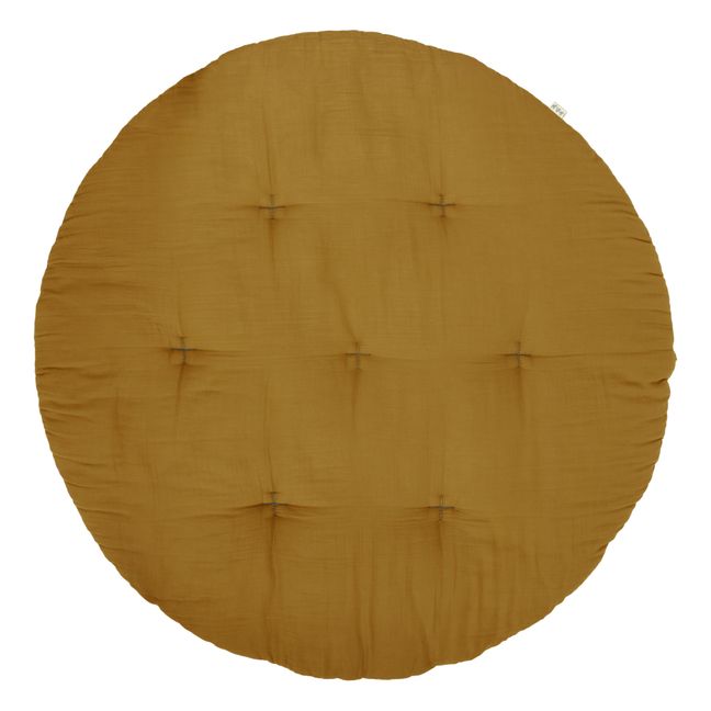 Tapis futon rond en coton bio | Gold S024