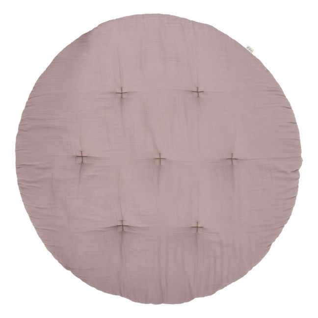 Tapis futon rond en coton bio Dusty Pink S007