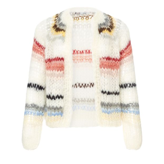 beige mohair cardigan