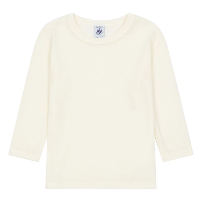 T-Shirt Wolle und Baumwolle Uni | Seidenfarben