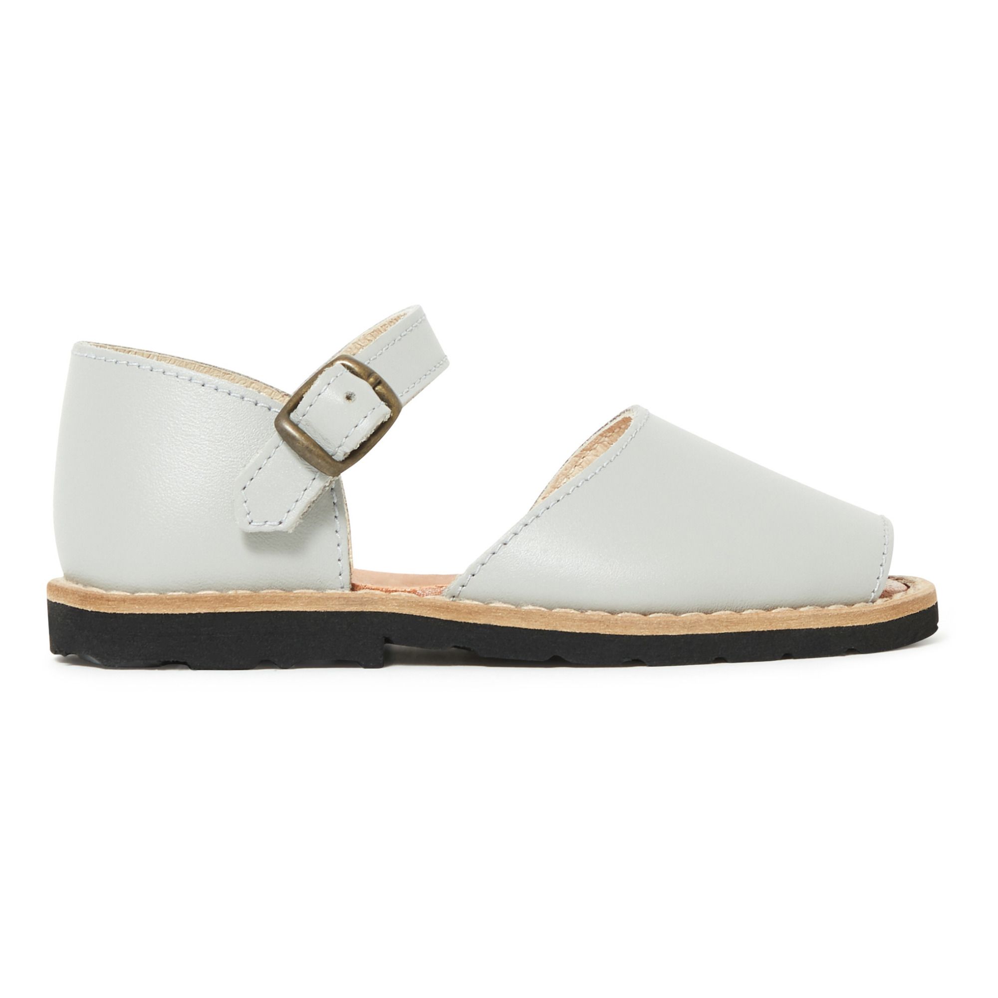 Minorquines - Sandales Frailera Cuir - Fille - Gris