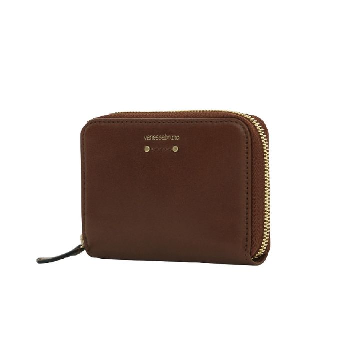 Small Zip Wallet, Cognac