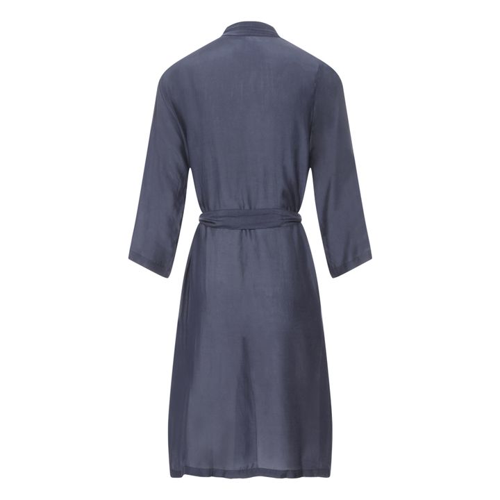 Kimono de algodón y seda Azul Noche- Imagen del producto n°5