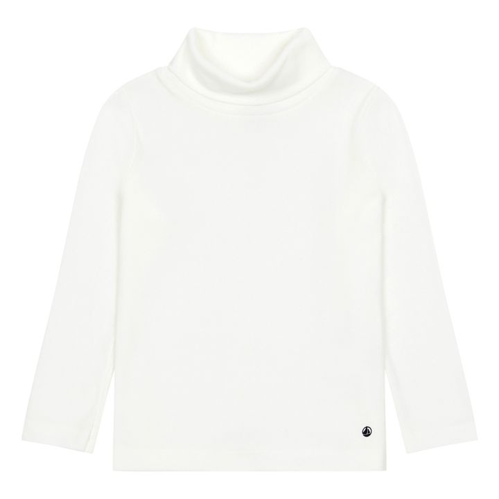 Fine Polo-neck Jumper | White- Product image n°0