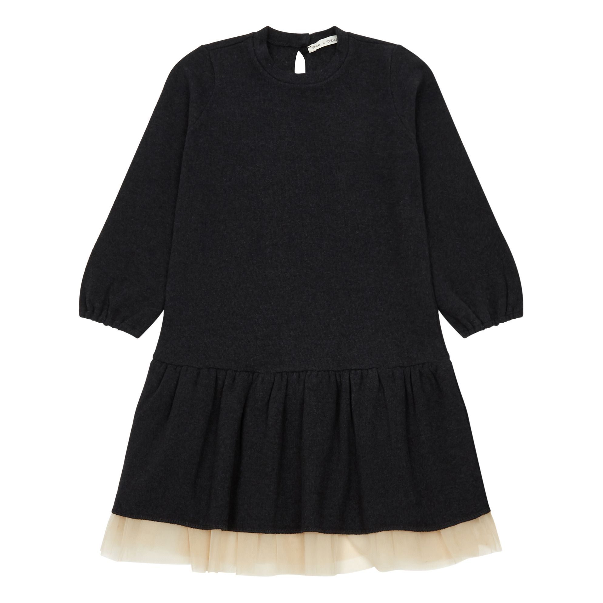Zhoe & Tobiah - Robe Maille Tulle - Fille - Gris anthracite