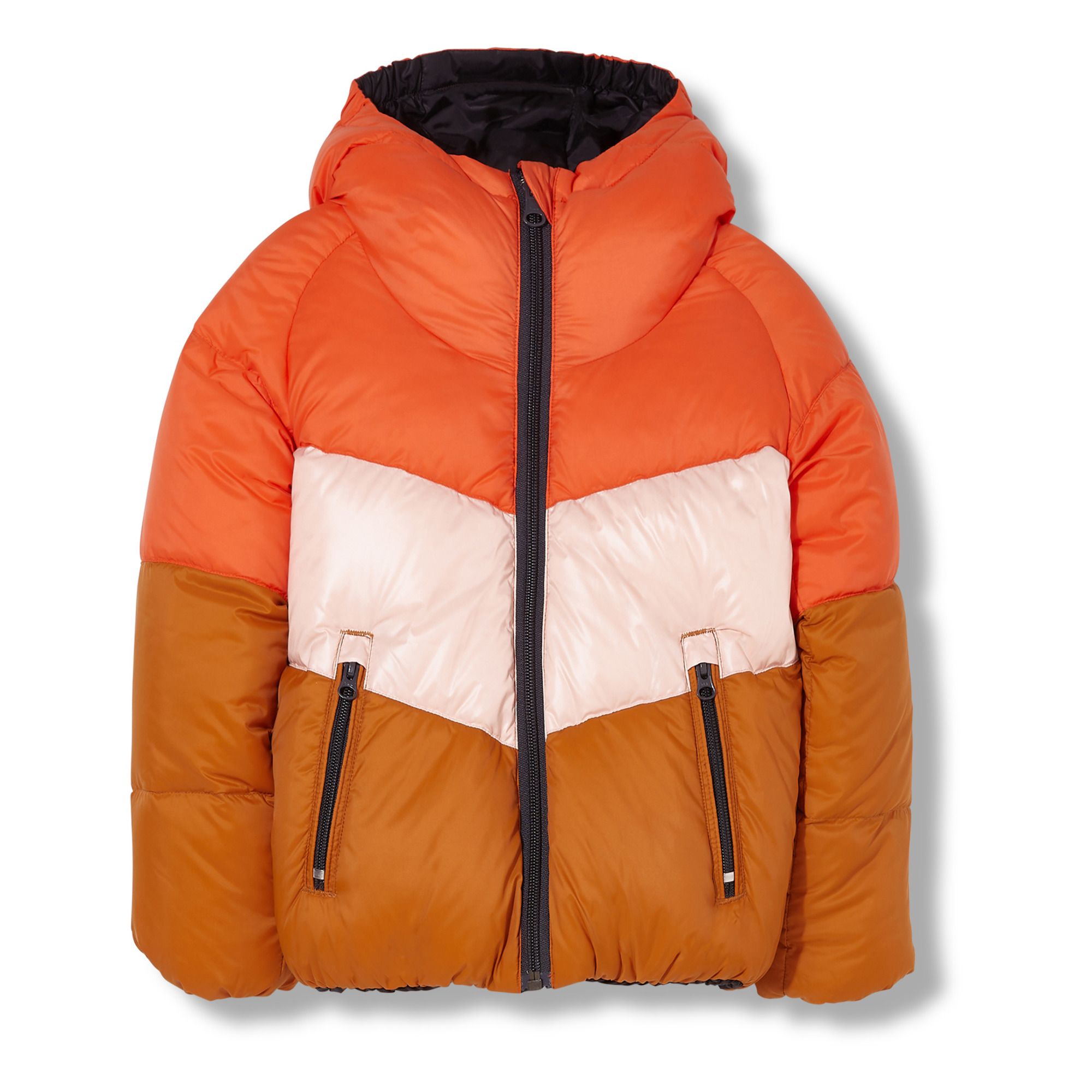 Finger in the nose - Exclusivité Finger x Smallable - Doudoune Réversible Snowdance - Fille - Orange