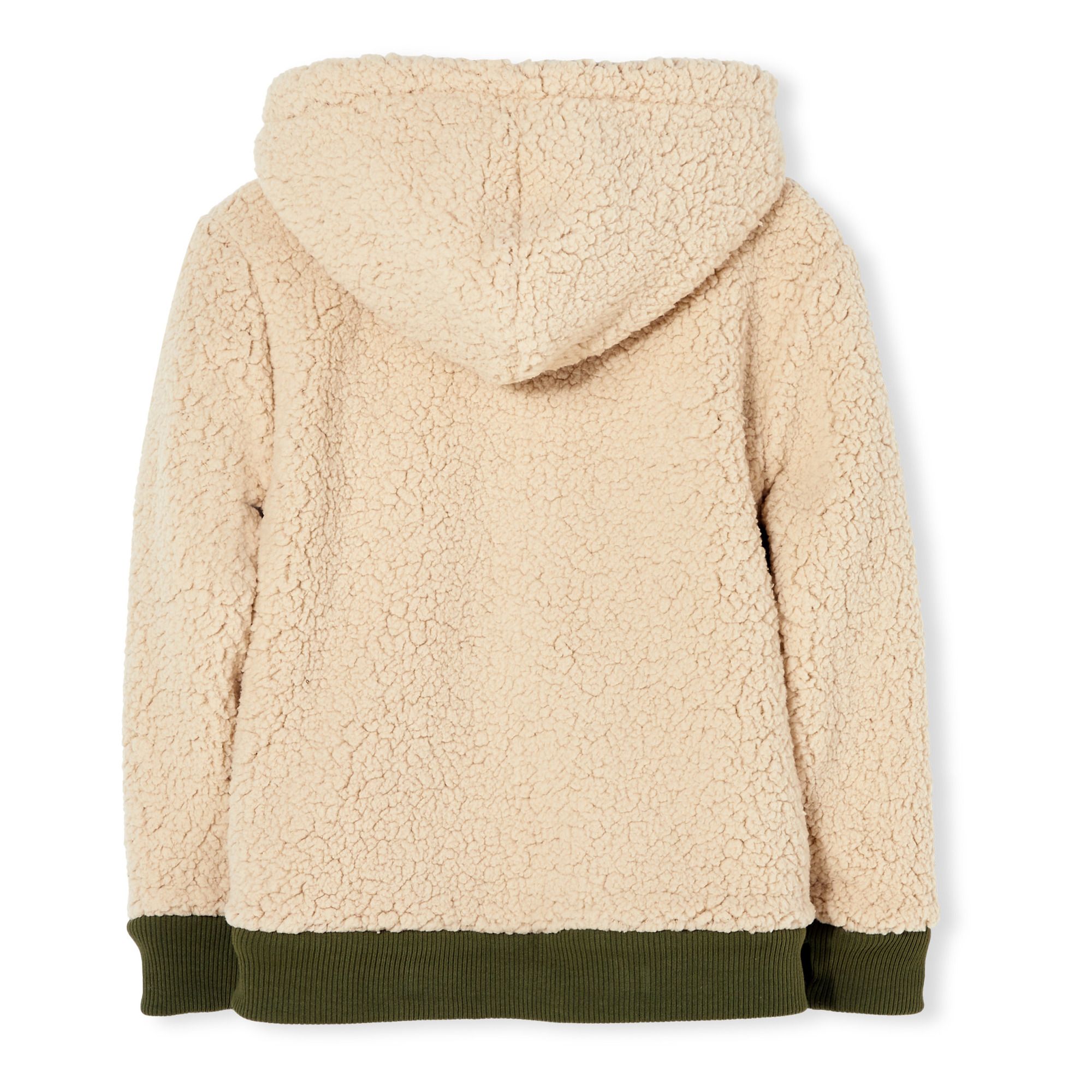 Hooper Reversible Fur-Lined Zipped Hoodie Khaki Finger in the