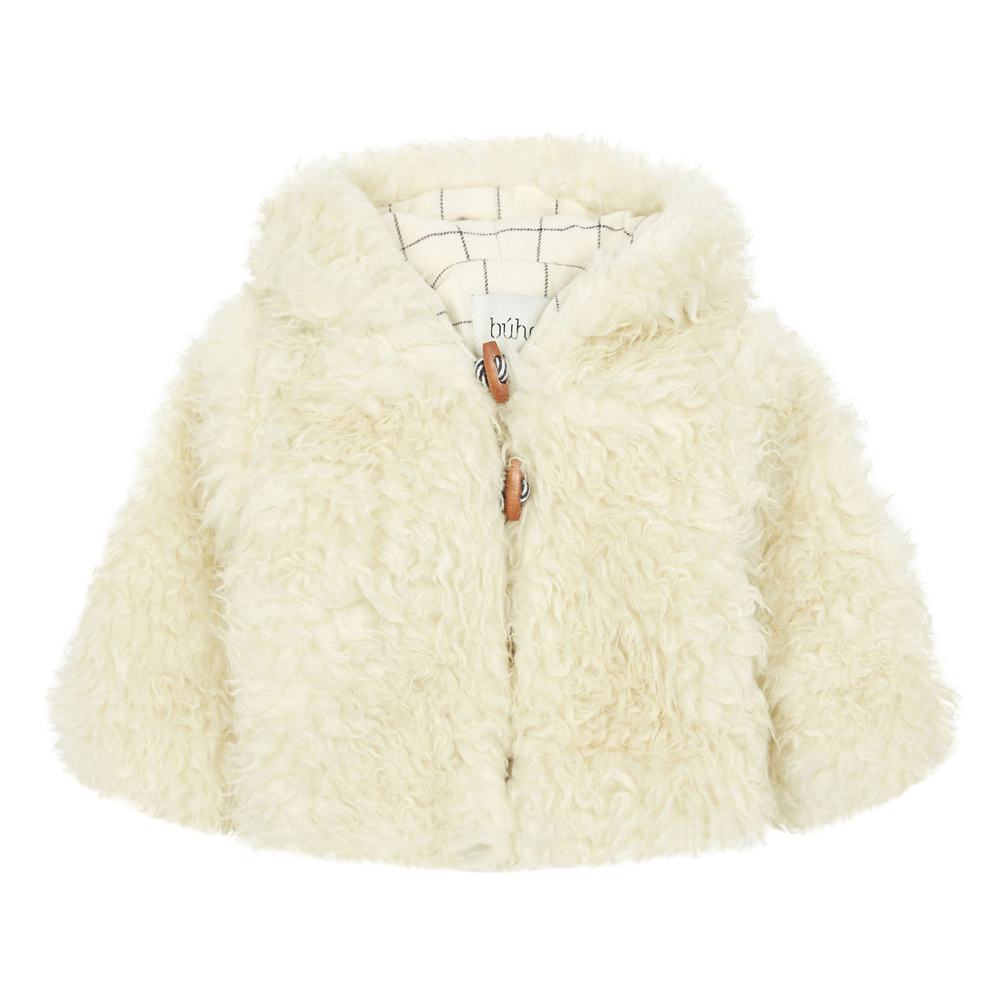 long ochre faux fur coat