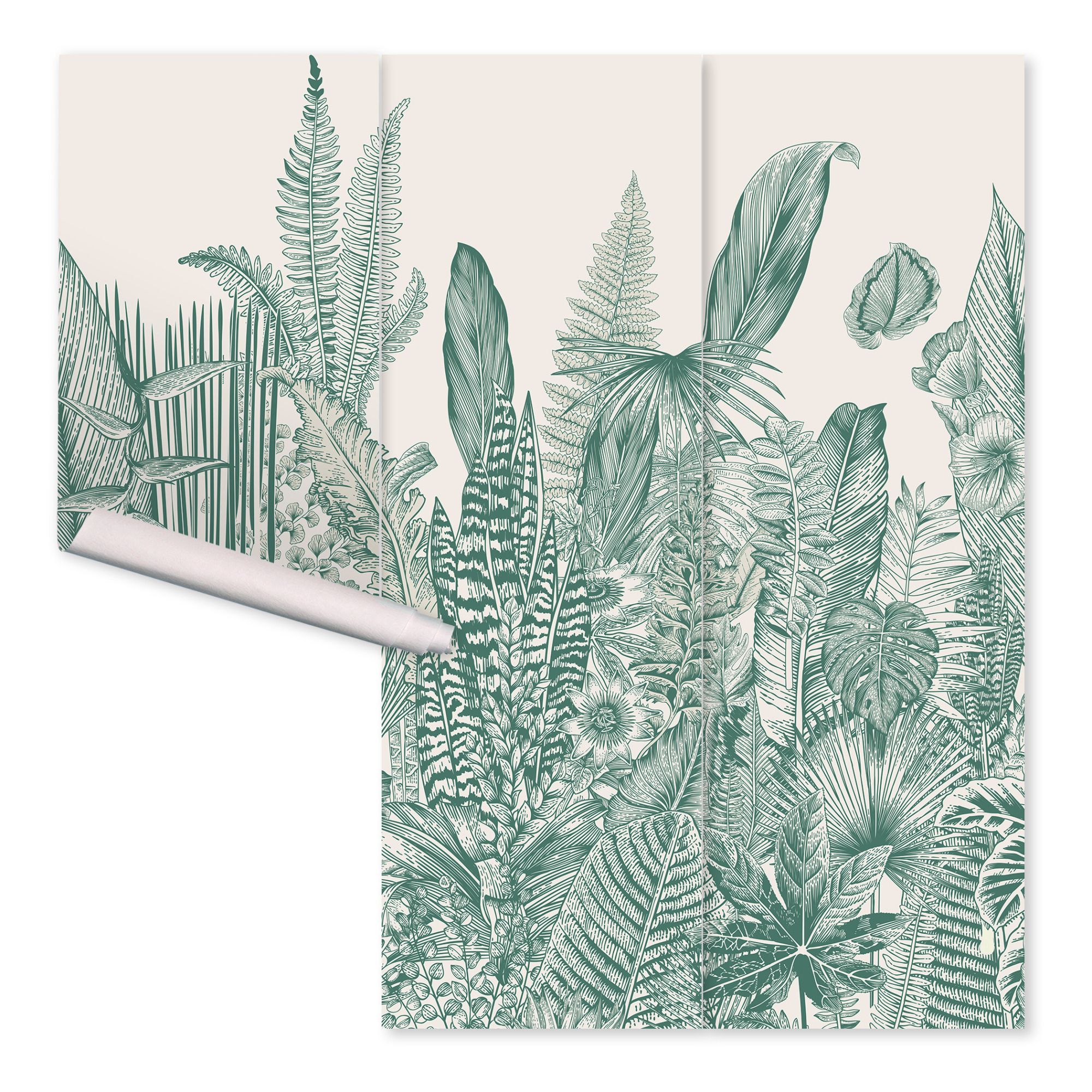 Papermint - Papier-peint Fresque Botanic - 3 lés - Vert