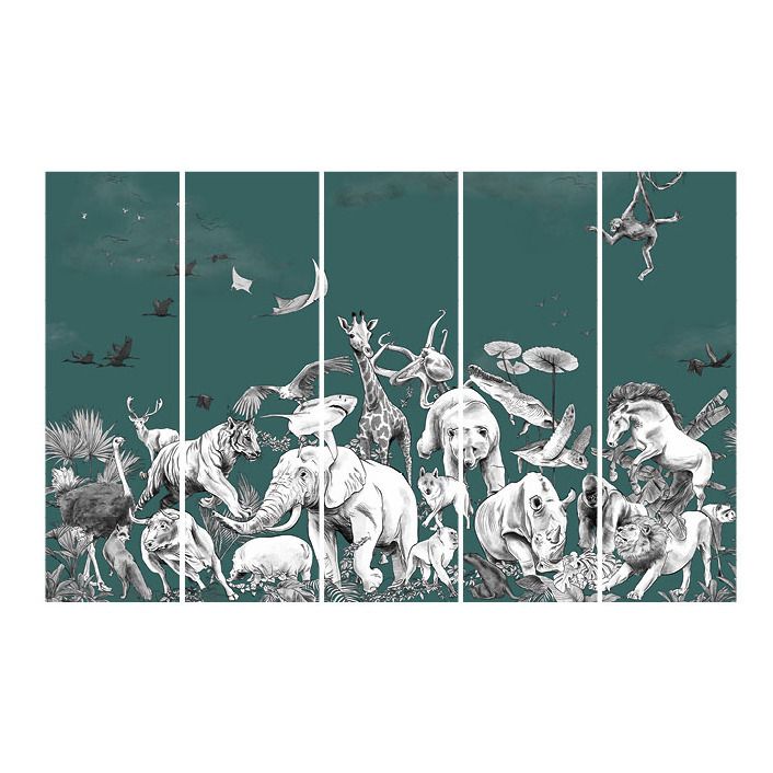 Noé Fresco - 5 panels | Green- Product image n°1