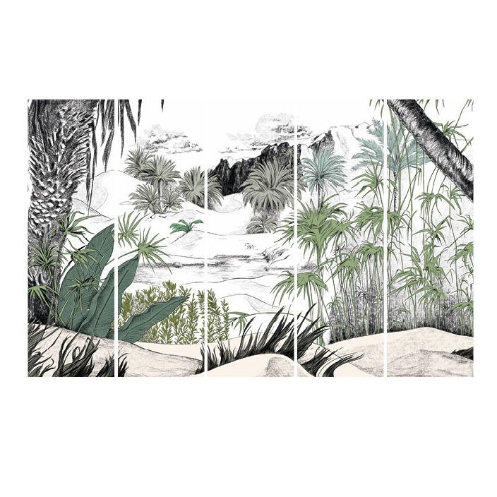 Papermint - Fresque Oasis couleurs - 5 lés - Vert